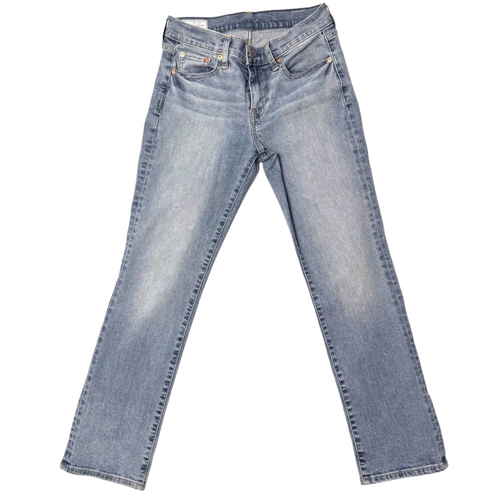 GAP Classic Straight Mid Rise Light Blue Jeans Size 4 Petite